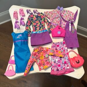Vintage Floral Barbie Doll Flower Power Clothes Lot w/Accessories